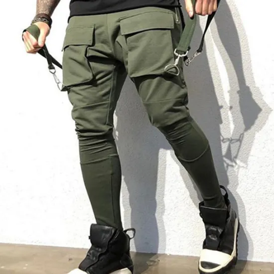 Best OUKU Men's Cargo Pants Cargo Trousers Techwear Pocket Plain Comfort Breathable Outdoor Daily Going out Fashion Casual Black Red