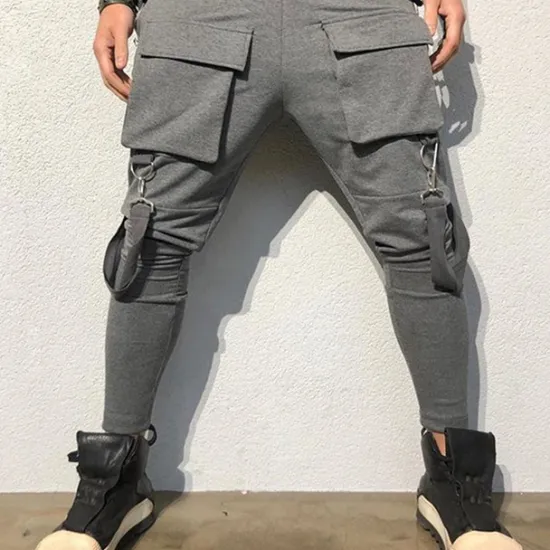 Best OUKU Men's Cargo Pants Cargo Trousers Techwear Pocket Plain Comfort Breathable Outdoor Daily Going out Fashion Casual Black Red