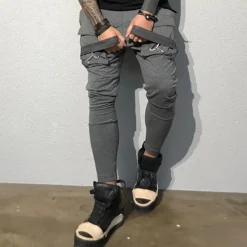 Best OUKU Men's Cargo Pants Cargo Trousers Techwear Pocket Plain Comfort Breathable Outdoor Daily Going out Fashion Casual Black Red