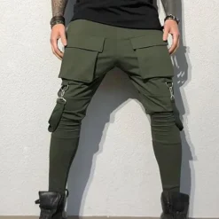 Best OUKU Men's Cargo Pants Cargo Trousers Techwear Pocket Plain Comfort Breathable Outdoor Daily Going out Fashion Casual Black Red