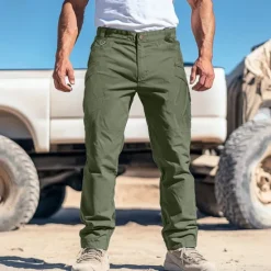 Best OUKU Men's Cargo Pants Cargo Trousers Trousers Pocket Straight Leg Solid Color Comfort Outdoor Full Length Casual Daily Streetwear Stylish Black Army Green Micro-elastic
