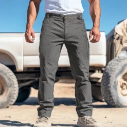 Best OUKU Men's Cargo Pants Cargo Trousers Trousers Pocket Straight Leg Solid Color Comfort Outdoor Full Length Casual Daily Streetwear Stylish Black Army Green Micro-elastic
