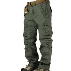 Discount OUKU Men's Cargo Pants Cargo Trousers Hiking Pants 8 Pocket Plain Comfort Breathable Outdoor Daily Going out Fashion Casual Gray Green Camouflage Black