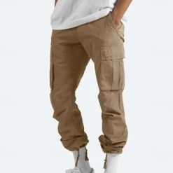 New OUKU Men's Cargo Pants Cargo Trousers Leg Drawstring Solid Color Ripstop Breathable Weekend Streetwear Classic Casual Black Yellow