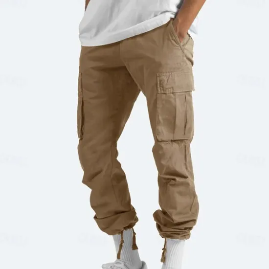 New OUKU Men's Cargo Pants Cargo Trousers Leg Drawstring Solid Color Ripstop Breathable Weekend Streetwear Classic Casual Black Yellow