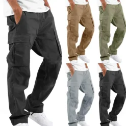 New OUKU Men's Cargo Pants Cargo Trousers Leg Drawstring Solid Color Ripstop Breathable Weekend Streetwear Classic Casual Black Yellow
