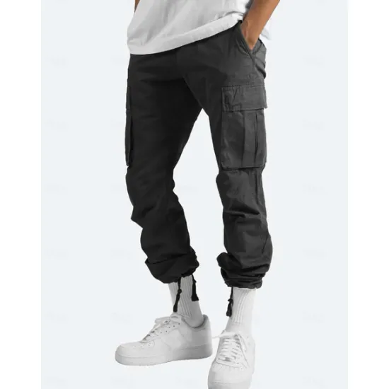 New OUKU Men's Cargo Pants Cargo Trousers Leg Drawstring Solid Color Ripstop Breathable Weekend Streetwear Classic Casual Black Yellow