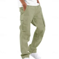 New OUKU Men's Cargo Pants Cargo Trousers Leg Drawstring Solid Color Ripstop Breathable Weekend Streetwear Classic Casual Black Yellow