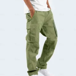 New OUKU Men's Cargo Pants Cargo Trousers Leg Drawstring Solid Color Ripstop Breathable Weekend Streetwear Classic Casual Black Yellow