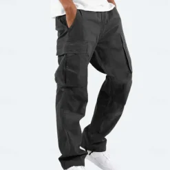 New OUKU Men's Cargo Pants Cargo Trousers Leg Drawstring Solid Color Ripstop Breathable Weekend Streetwear Classic Casual Black Yellow
