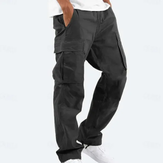 New OUKU Men's Cargo Pants Cargo Trousers Leg Drawstring Solid Color Ripstop Breathable Weekend Streetwear Classic Casual Black Yellow