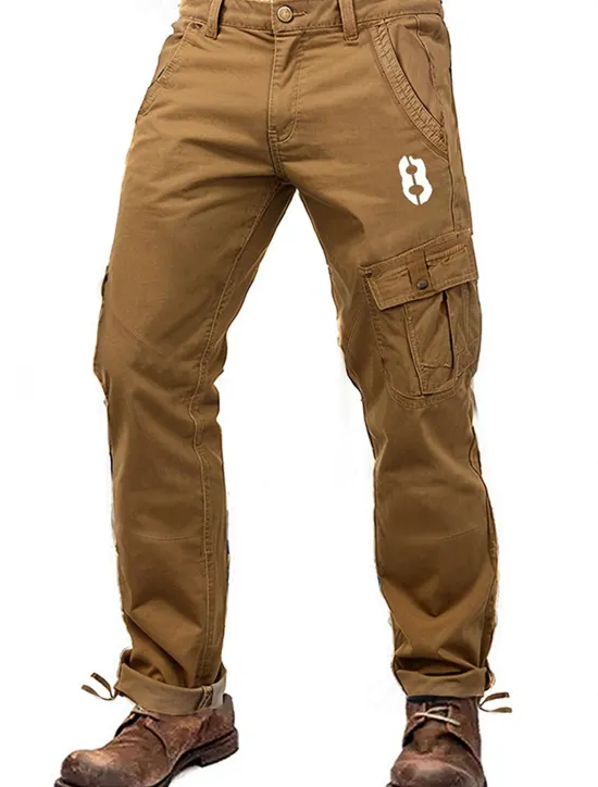 Hot OUKU Men's Cargo Pants Cargo Trousers Work Pants Multi Pocket Graphic Letter Outdoor Full Length Outdoor Sports Outdoor Casual Sports Fashion Yellow Army Green Micro-elastic