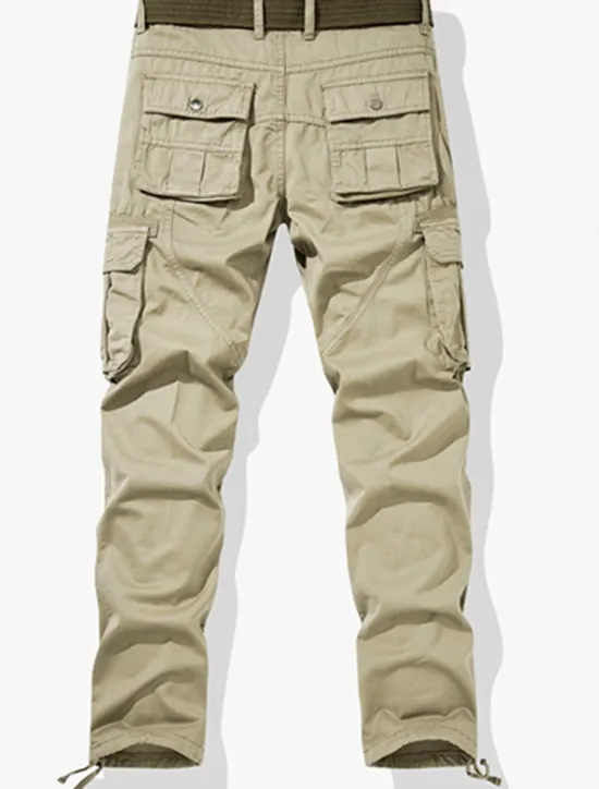 Hot OUKU Men's Cargo Pants Cargo Trousers Work Pants Multi Pocket Graphic Letter Outdoor Full Length Outdoor Sports Outdoor Casual Sports Fashion Yellow Army Green Micro-elastic