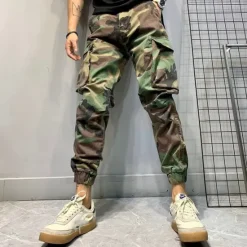 OUKU Men's Cargo Pants Cargo Trousers Camo Pants Pocket Camouflage Comfort Breathable Outdoor Daily Going out Fashion Casual Army Green Green