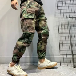 OUKU Men's Cargo Pants Cargo Trousers Camo Pants Pocket Camouflage Comfort Breathable Outdoor Daily Going out Fashion Casual Army Green Green