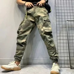 OUKU Men's Cargo Pants Cargo Trousers Camo Pants Pocket Camouflage Comfort Breathable Outdoor Daily Going out Fashion Casual Army Green Green