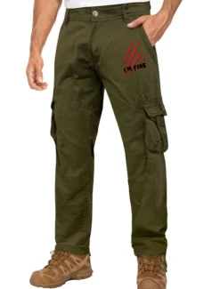 Hot OUKU Men's Cargo Pants Cargo Trousers Work Pants Multi Pocket Graphic Letter Outdoor Full Length Outdoor Sports Outdoor Casual Vintage Sports Yellow Army Green Micro-elastic
