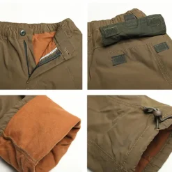 Sale OUKU Men's Cargo Pants Cargo Trousers Work Pants Zip Leg Solid Color Thermal Warm Fleece Lining Weekend Streetwear Casual Formal ArmyGreen Black