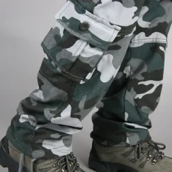 Clearance OUKU Men's Cargo Pants Cargo Trousers Hiking Pants Pocket Plain Comfort Breathable Outdoor Daily Going out Fashion Casual Camouflage Blue Camouflage Black