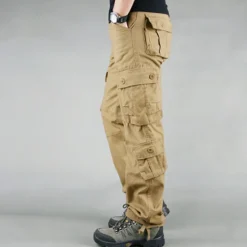 Clearance OUKU Men's Cargo Pants Cargo Trousers Hiking Pants Pocket Plain Comfort Breathable Outdoor Daily Going out Fashion Casual Camouflage Blue Camouflage Black