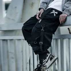 Outlet OUKU Men's Cargo Pants Cargo Trousers Trousers Baggy Techwear Flap Pocket Plain Comfort Breathable Outdoor Daily Going out Fashion Streetwear Black