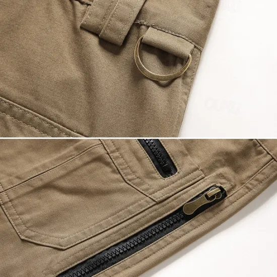 Clearance OUKU Men's Cargo Pants Cargo Trousers Tactical Pants Work Pants Zipper Pocket Multi Pocket Straight Leg Solid Color Outdoor Full Length Daily Stylish Black khaki