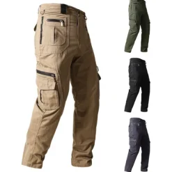 Clearance OUKU Men's Cargo Pants Cargo Trousers Tactical Pants Work Pants Zipper Pocket Multi Pocket Straight Leg Solid Color Outdoor Full Length Daily Stylish Black khaki