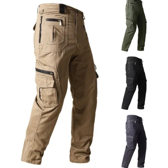 Clearance OUKU Men's Cargo Pants Cargo Trousers Tactical Pants Work Pants Zipper Pocket Multi Pocket Straight Leg Solid Color Outdoor Full Length Daily Stylish Black khaki