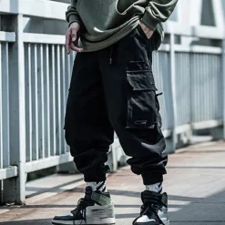 Clearance OUKU Men's Cargo Pants Cargo Trousers Techwear Pocket Plain Comfort Breathable Outdoor Daily Going out Fashion Casual Black Army Green Micro-elastic