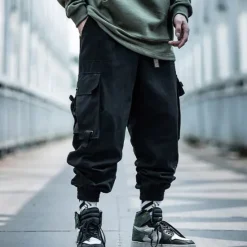Clearance OUKU Men's Cargo Pants Cargo Trousers Techwear Pocket Plain Comfort Breathable Outdoor Daily Going out Fashion Casual Black Army Green Micro-elastic