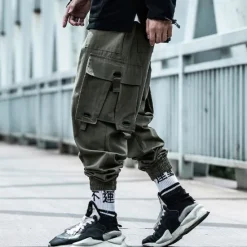 Clearance OUKU Men's Cargo Pants Cargo Trousers Techwear Pocket Plain Comfort Breathable Outdoor Daily Going out Fashion Casual Black Army Green Micro-elastic