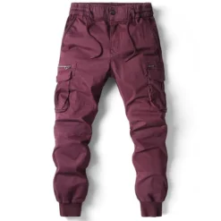 Hot OUKU Men's Cargo Pants Cargo Trousers Trousers Drawstring Elastic Waist Multi Pocket Solid Color Casual Daily Daily Wear Fashion Classic grey blue Black