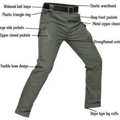 New OUKU Men's Cargo Pants Cargo Trousers Combat Trousers Tactical Pants Solid Color Ripstop Breathable Going out Streetwear Designer Casual Black Green