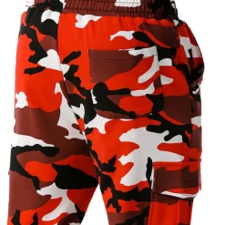 Online OUKU Men's Cargo Pants Cargo Trousers Joggers Camo Pants Pocket Camouflage Comfort Breathable Outdoor Daily Going out Cotton Blend Fashion Casual White Red