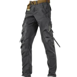 Outlet OUKU Men's Cargo Pants Cargo Trousers Work Pants Zipper Pocket Plain Comfort Breathable Outdoor Daily Going out 100% Cotton Fashion Casual Army Yellow Black
