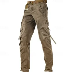Outlet OUKU Men's Cargo Pants Cargo Trousers Work Pants Zipper Pocket Plain Comfort Breathable Outdoor Daily Going out 100% Cotton Fashion Casual Army Yellow Black