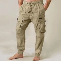 Outlet OUKU Men's Cargo Pants Cargo Trousers Joggers Trousers Drawstring Elastic Waist Multi Pocket Plain Breathable Outdoor Full Length Casual Daily Going out Casual Tactical Black Royal Blue Micro-elastic