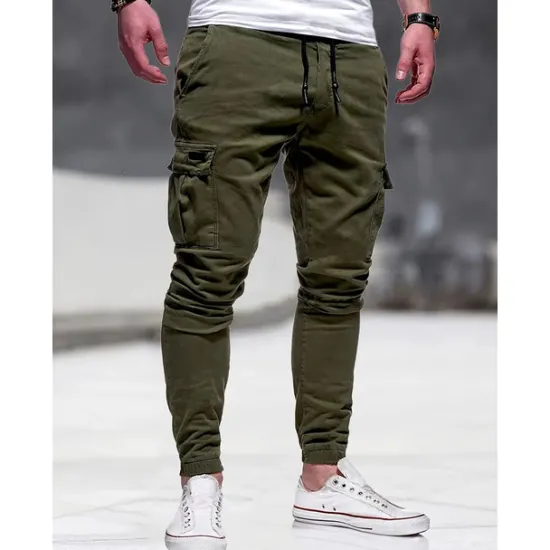 Clearance OUKU Men's Cargo Pants Cargo Trousers Pocket Plain Comfort Breathable Outdoor Daily Going out Fashion Casual Black Army Green