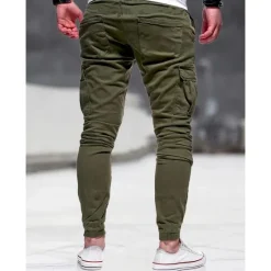 Clearance OUKU Men's Cargo Pants Cargo Trousers Pocket Plain Comfort Breathable Outdoor Daily Going out Fashion Casual Black Army Green