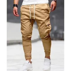 Clearance OUKU Men's Cargo Pants Cargo Trousers Pocket Plain Comfort Breathable Outdoor Daily Going out Fashion Casual Black Army Green