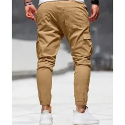 Clearance OUKU Men's Cargo Pants Cargo Trousers Pocket Plain Comfort Breathable Outdoor Daily Going out Fashion Casual Black Army Green