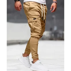 Clearance OUKU Men's Cargo Pants Cargo Trousers Pocket Plain Comfort Breathable Outdoor Daily Going out Fashion Casual Black Army Green