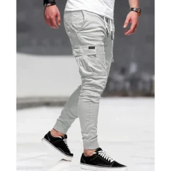Clearance OUKU Men's Cargo Pants Cargo Trousers Pocket Plain Comfort Breathable Outdoor Daily Going out Fashion Casual Black Army Green