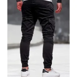 Clearance OUKU Men's Cargo Pants Cargo Trousers Pocket Plain Comfort Breathable Outdoor Daily Going out Fashion Casual Black Army Green