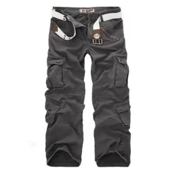 Discount OUKU Men's Cargo Pants Cargo Trousers Pocket Plain Comfort Breathable Outdoor Daily Going out Fashion Casual Gray Green Yellow camouflage