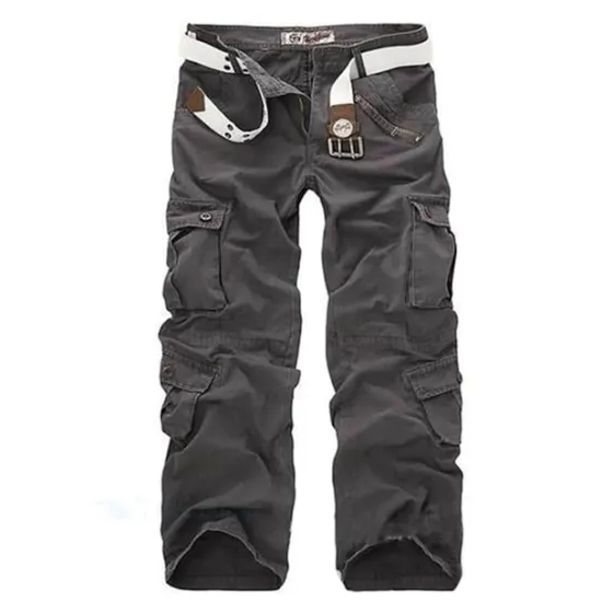 Discount OUKU Men's Cargo Pants Cargo Trousers Pocket Plain Comfort Breathable Outdoor Daily Going out Fashion Casual Gray Green Yellow camouflage