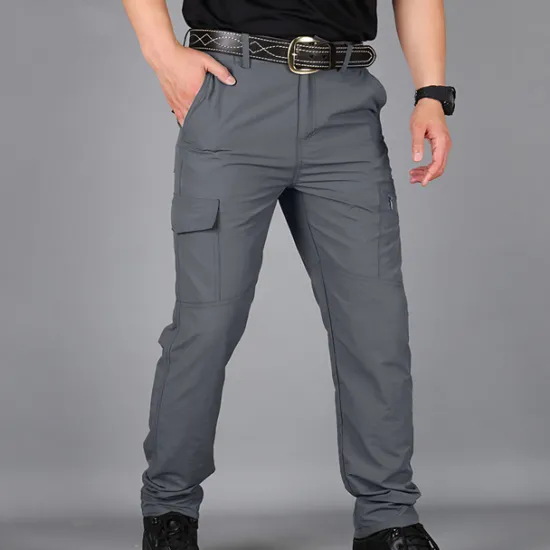Outlet OUKU Men's Cargo Pants Cargo Trousers Combat Trousers Tactical Pants Trousers Elastic Waist Multi Pocket Straight Leg Plain Anti-Wear Quick Dry Sports Outdoor Hiking Tactical Black khaki