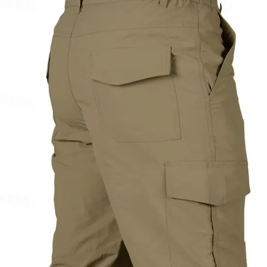Outlet OUKU Men's Cargo Pants Cargo Trousers Combat Trousers Tactical Pants Trousers Elastic Waist Multi Pocket Straight Leg Plain Anti-Wear Quick Dry Sports Outdoor Hiking Tactical Black khaki