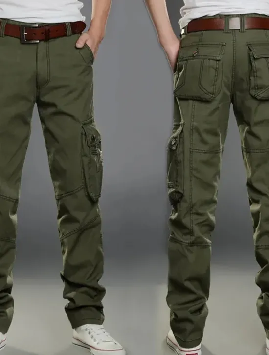 Hot OUKU Men's Cargo Pants Cargo Trousers Trousers Work Pants Multi Pocket Solid Color Plaid Comfort Breathable Full Length Formal Business Cotton 100% Cotton Casual Slim ArmyGreen Black Stretchy