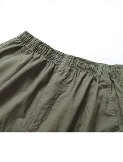 New OUKU Men's Cargo Pants Cargo Trousers Trousers Drawstring Elastic Waist 6 Pocket Plain Comfort Outdoor Daily Going out 100% Cotton Fashion Streetwear Black Yellow Light Grey